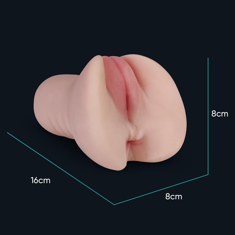 Dimensions du masturbateur Lotte : 16 cm de longueur, 8 cm de largeur, 8 cm de hauteur