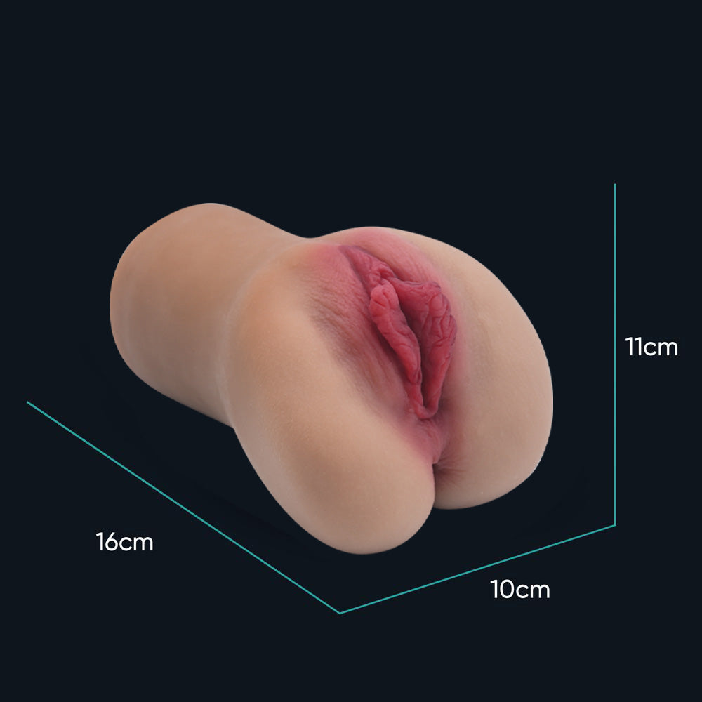 Dimensions of Essociaal pocket pussy: 16 cm long, 10 cm wide, 11 cm high