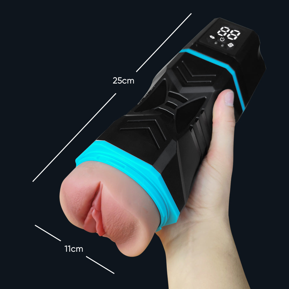 Maße Blowjob Simulator Kate: 25 cm lang, 11 cm breit, in der Hand gehalten