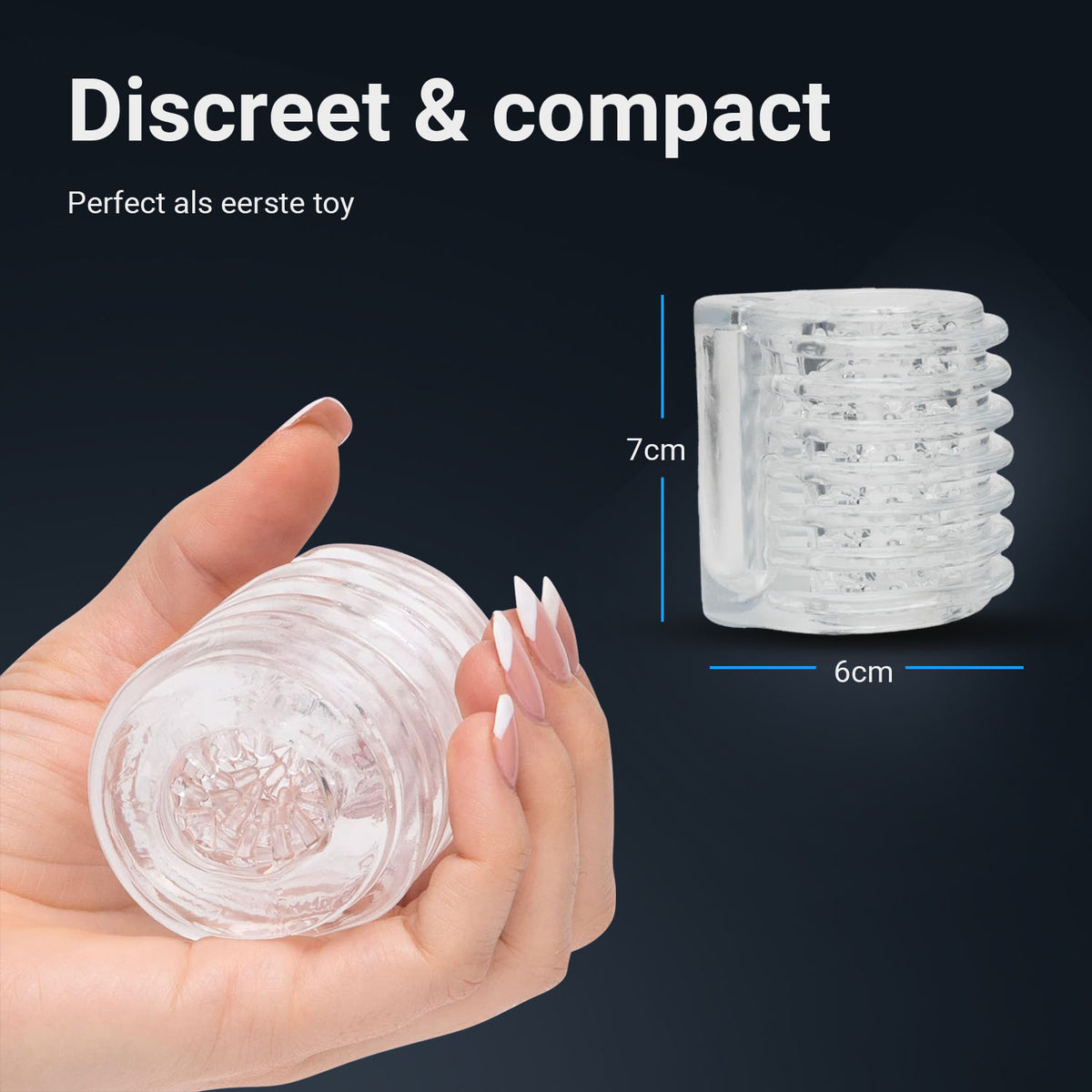 Pocket Shot masturbator sleeve: discreet and compact, 7 cm high and 6 cm wide