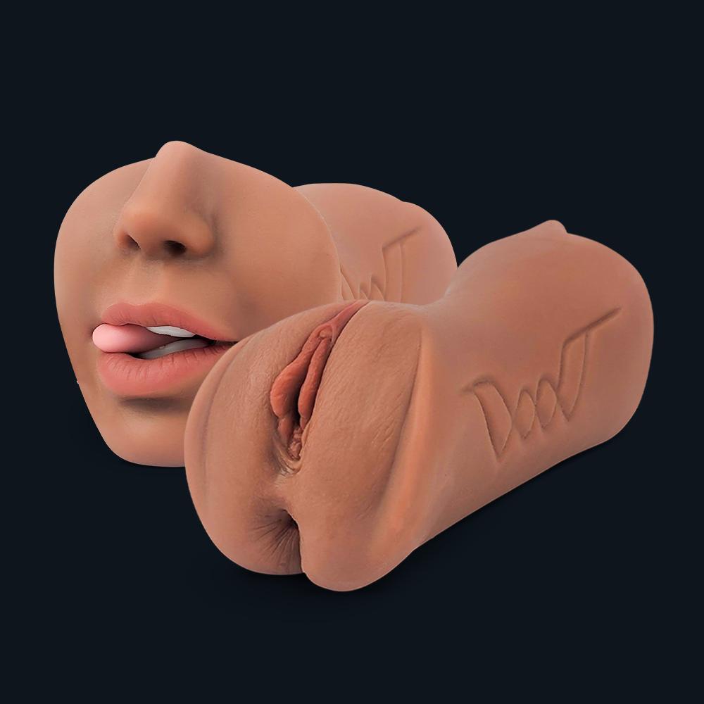 Masturbateur 3 en 1 Lisa avec orifices bouche, vagin et anus, vue de face