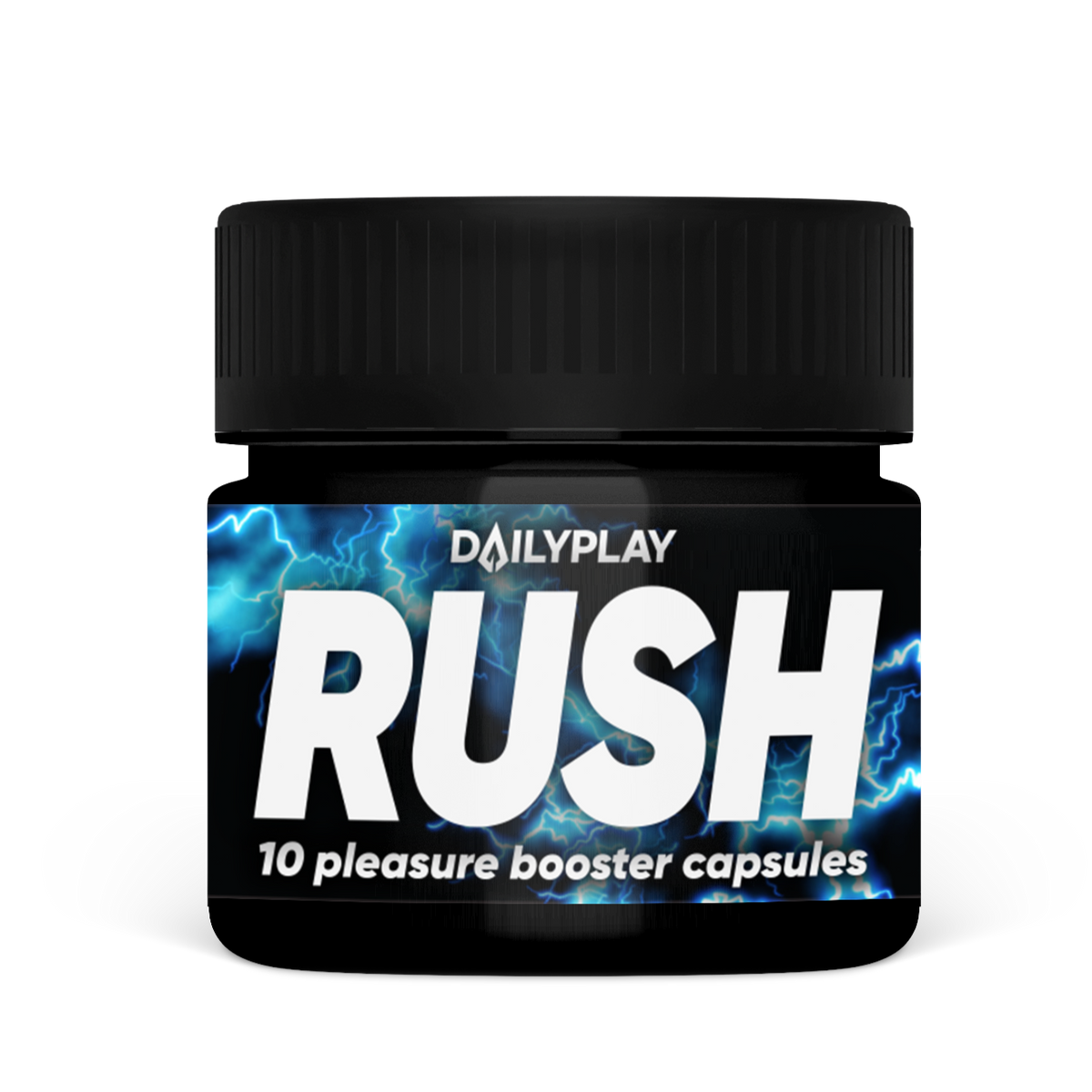 Pot de capsules Dailyplay Rush, 10 capsules Pleasure Booster, face avant