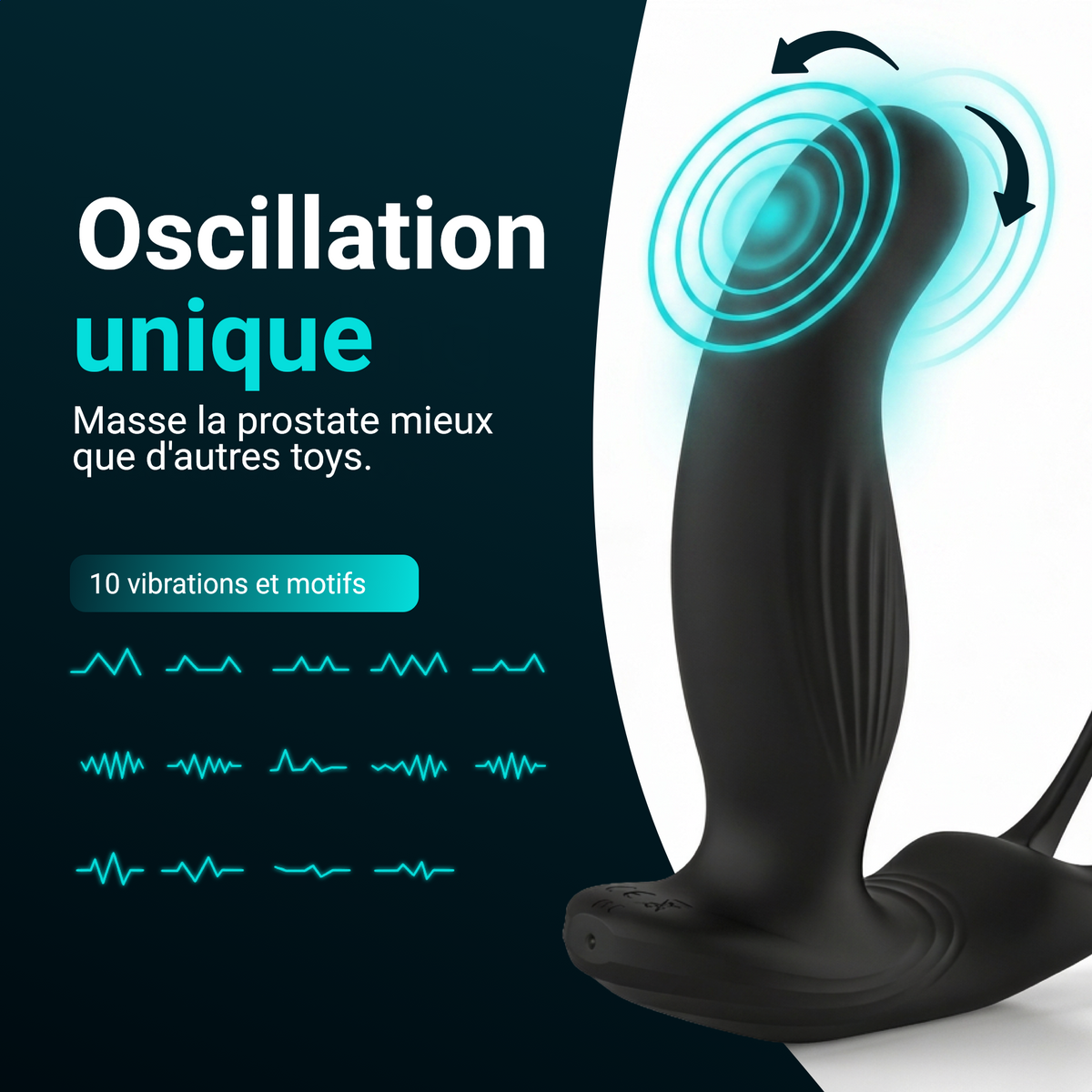 Heatstim Pro avec tête mobile qui masse la prostate, 10 modes de vibration