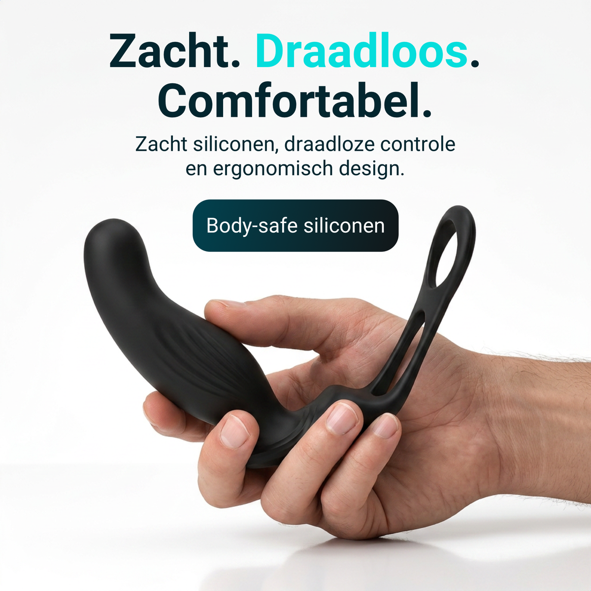 Heatstim Pro en silicone doux, sans danger pour la peau, avec télécommande sans fil, tenu dans une main