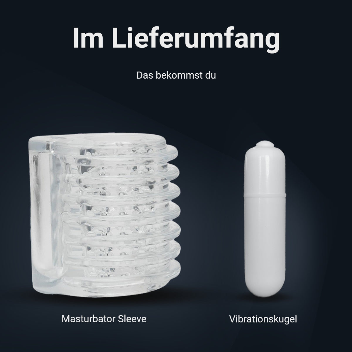 Lieferumfang: Pocket Shot Masturbator und Vibrationskugel