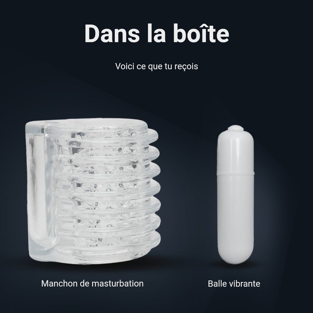Contenu du colis : masturbateur Pocket Shot et balle vibrante