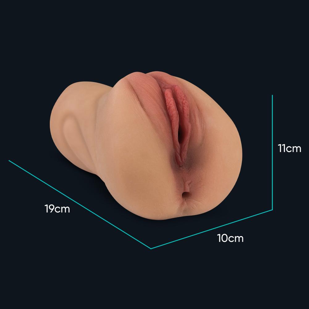 Dimensions du masturbateur Emily : 19 cm de long, 10 cm de large, 11 cm de haut